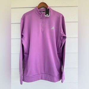 Adidas Men’s Lilac Quarter-Zip Performance Sweater